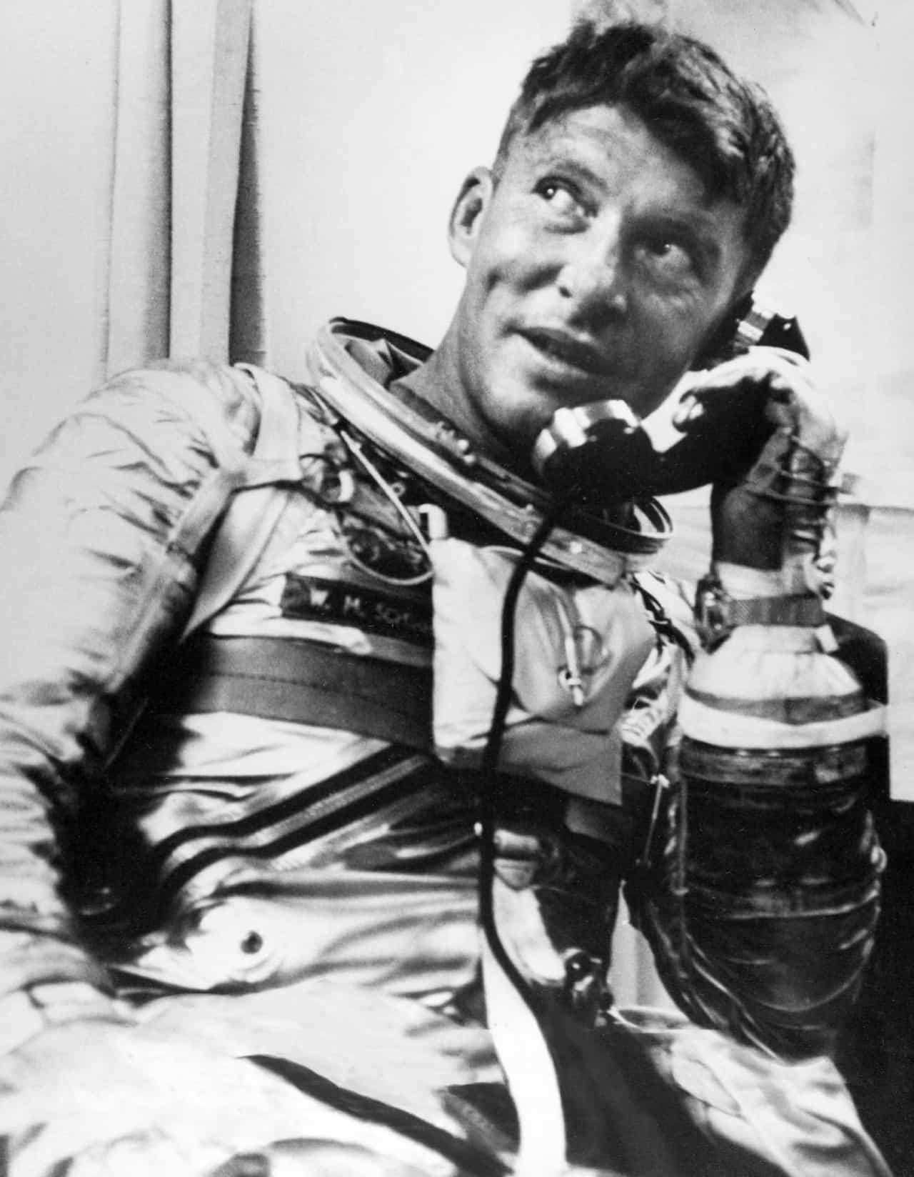 L'Astronauta Walter Schirra con al polso il suo Speedmaster referenza 2998 (Courtesy Fratello Watches)